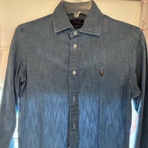 Ralph Lauren Women’s Denim Blue Button Down Shirt